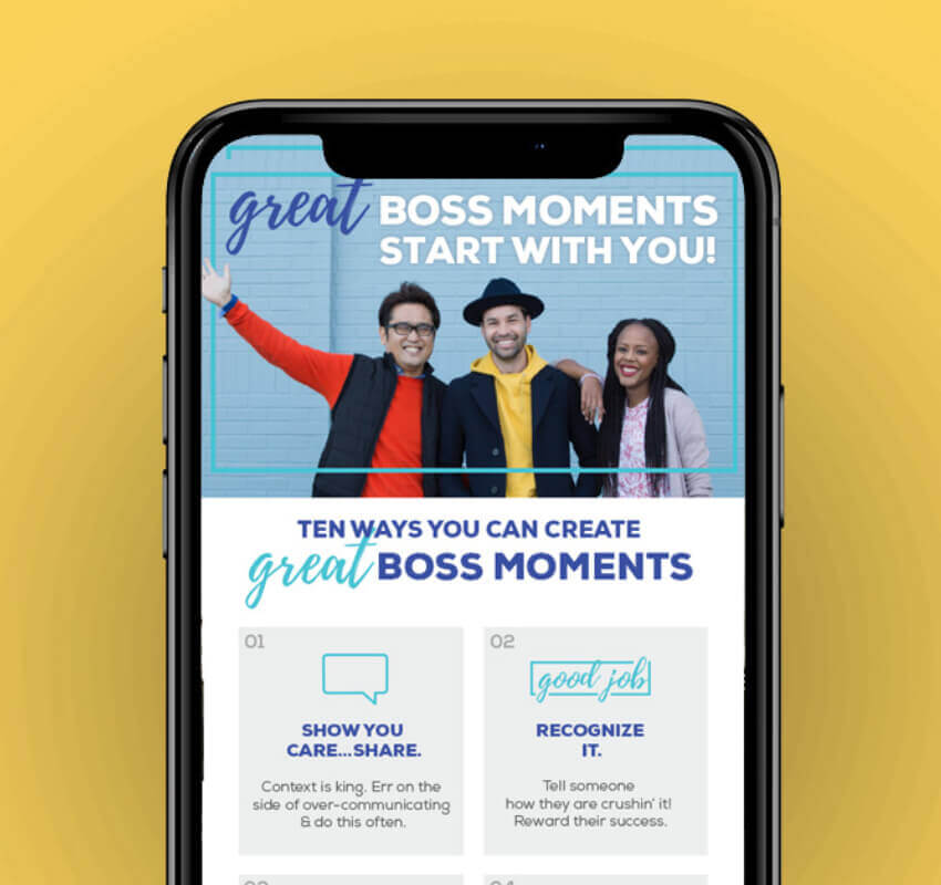 Gap "Great Boss" Campaign shown on mobile
