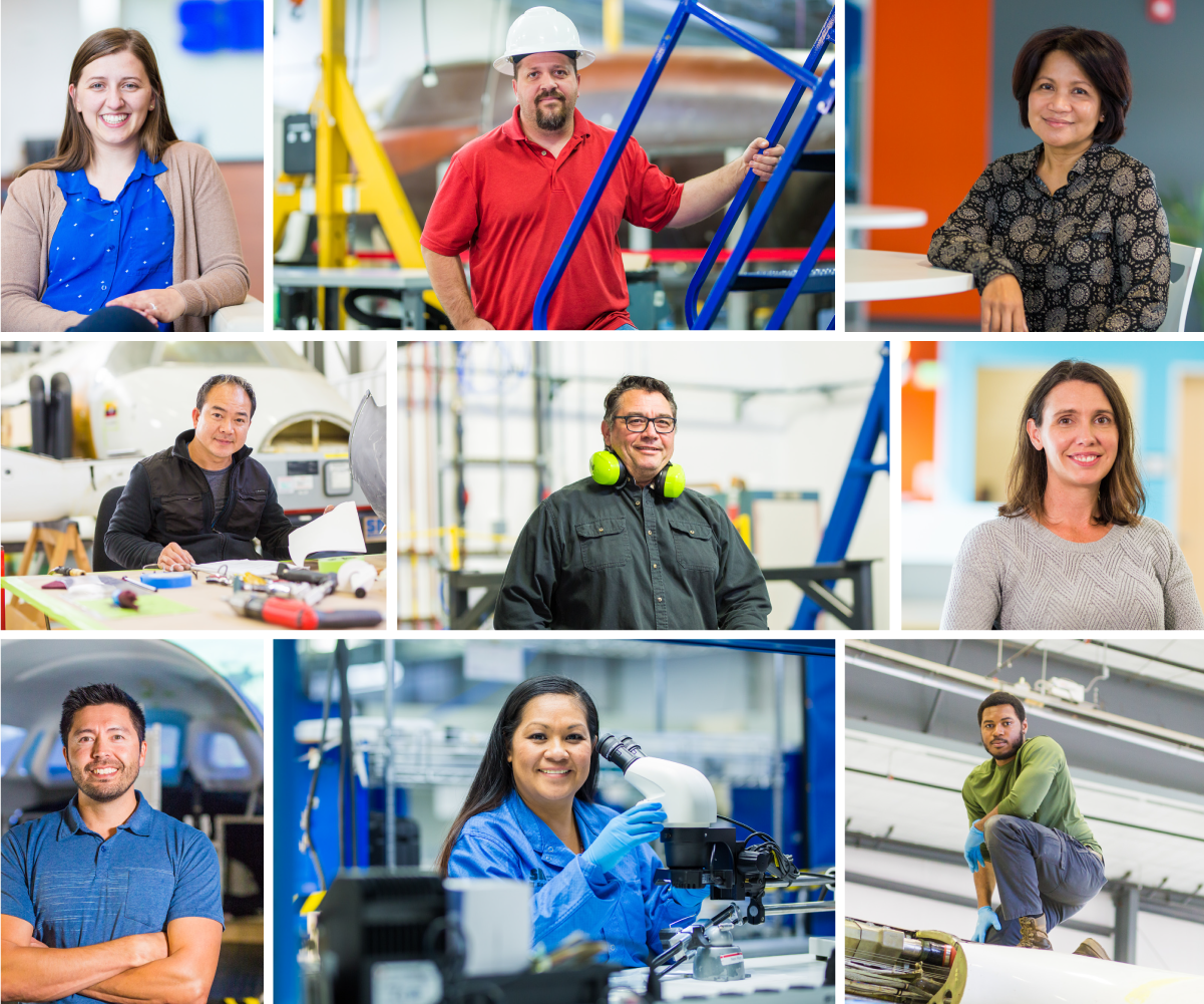 Photo grid of SNC Employees taken during an Ingenuity-directed photoshoot.